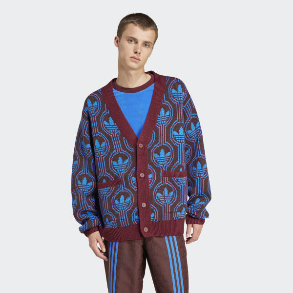 Cardigã adidas Originals 70s Trefoil - Borgonha adidas | adidas Brasil