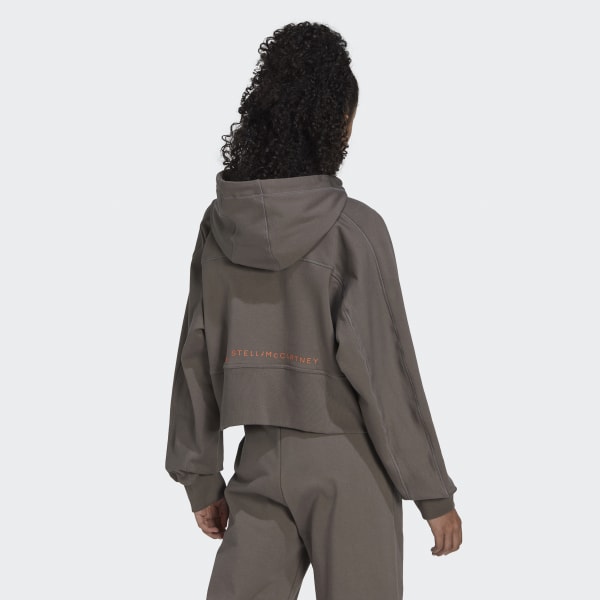 cierna Mikina s kapucňou adidas by Stella McCartney Cropped