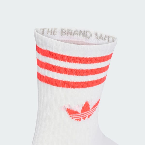 Vit 3-Stripes Crew Strumpor 3 par