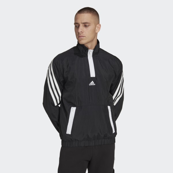Czerń Future Icons 3-Stripes Woven 1/4 Zip Sweater