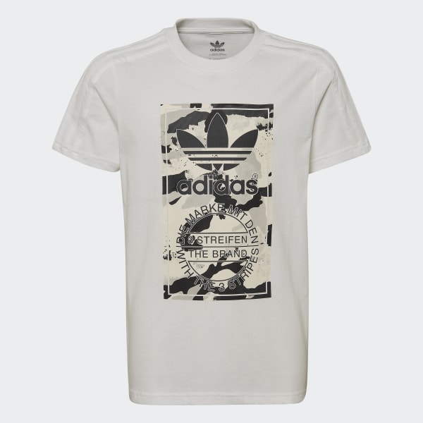 Adidas white camo t top shirt
