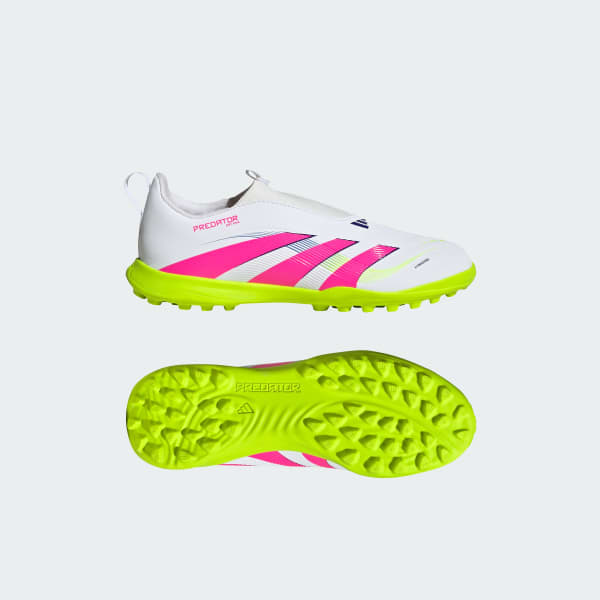 Bianco Scarpe da calcio Predator League Laceless Turf Junior