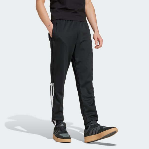 Black Sereno Regular Tapered Cut 3-Stripes Pants