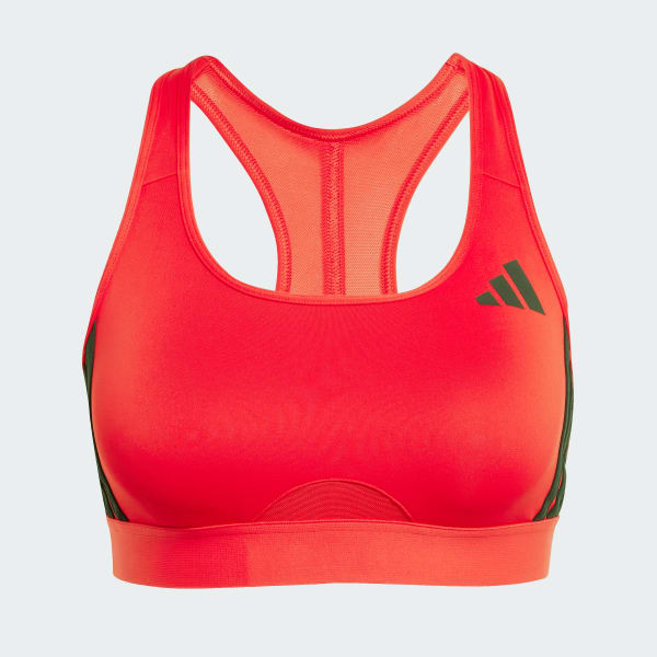 สีแดง บราซัพพอร์ตระดับปานกลาง Powerreact Train 3-Stripes