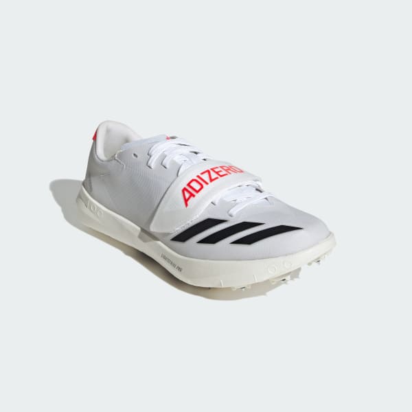 White Adizero TJ/PV Track and Field Shoes