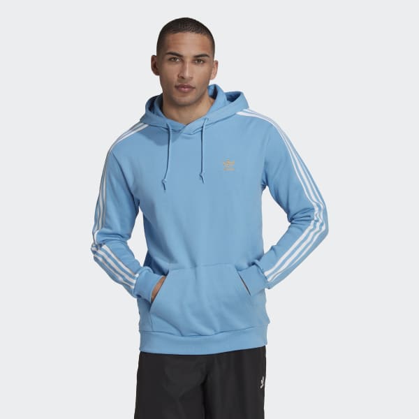 adidas 3-Streifen Hoodie - Blau | adidas Deutschland