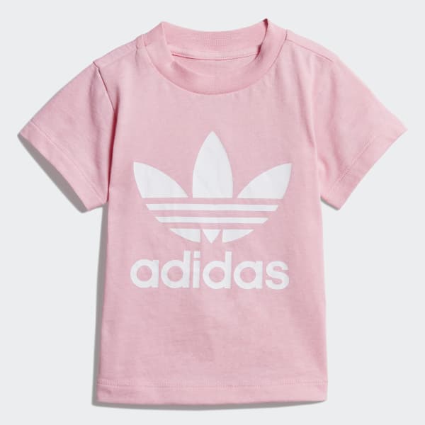 camiseta adidas trefoil feminina rosa