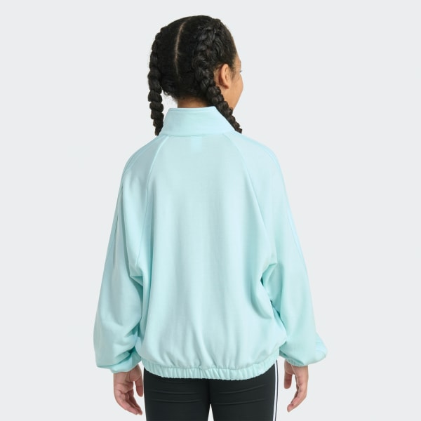 adidas Long Sleeve 1/4 Zip Training Pullover Top - Turquoise