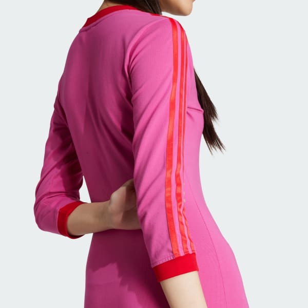 adidas Adicolor Classics 3-Stripes Maxi-jurk roze adidas Belgium