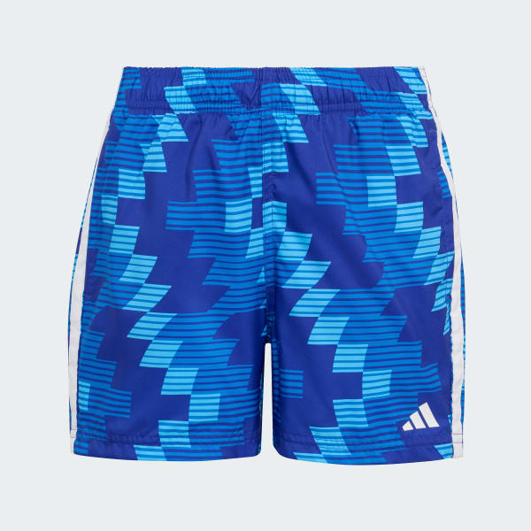 Blue Soccer-Inspired Graphic Swim Shorts