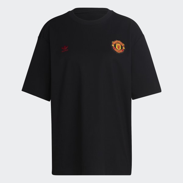 Black Manchester United Essentials Trefoil T-Shirt
