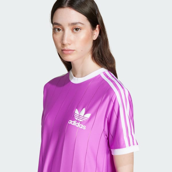 adidas Adicolor 3 Stripes Pinstripe Tee Purple adidas Singapore