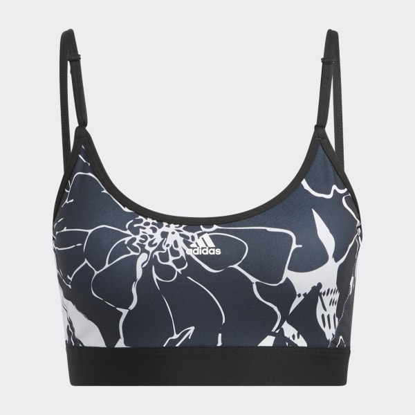 gris Brassière imprimé floral maintien léger