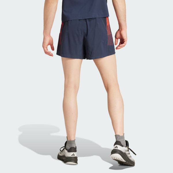 adidas Team GB Adizero Running 3 Inch Split Shorts Blue adidas UK