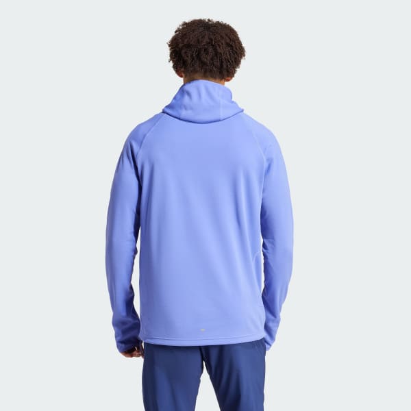 Blau Own the Run 3-Stripes Hoodie