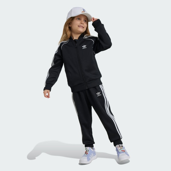 ブラック adidas × Disney ミッキーマウス トラックスーツ キッズ