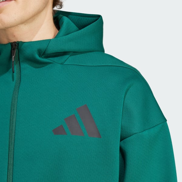 adidas Z.N.E. Full-Zip Hooded Track Jacket - Green | Free