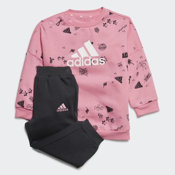 Ροζ Brand Love Crew Sweatshirt Set Kids