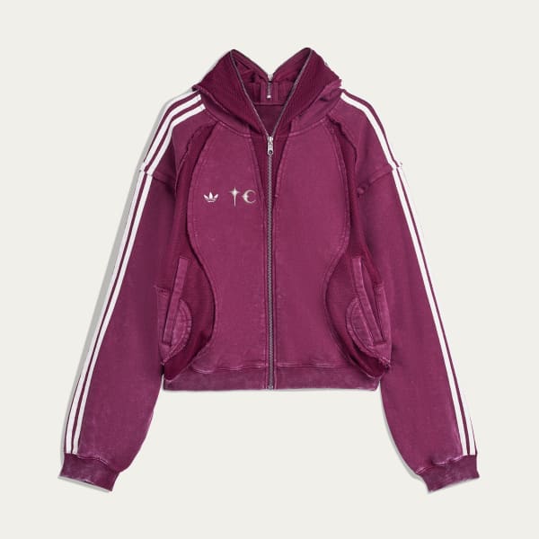 adidas Thug Club Teamgeist Hooded Zip Up - Burgundy | Free