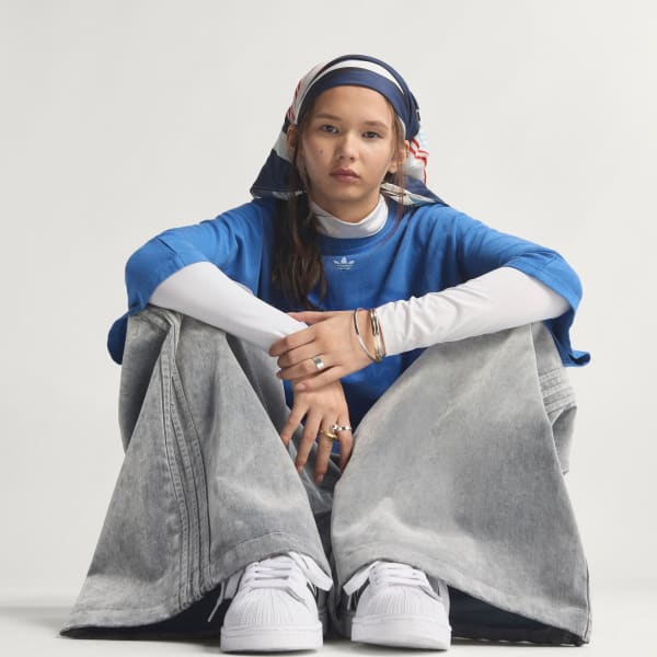 Gris Pants Deportivos Firebird Oversize de Sarga Cepillada