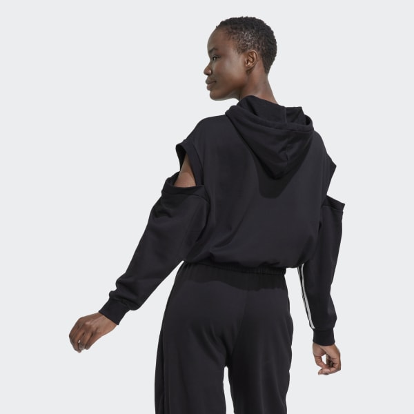 Μαύρο Hyperglam 3-Stripes with Cutout Detail Sweatshirt