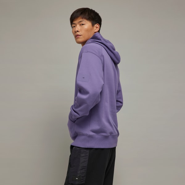 Purple Y-3 오가닉 코튼 테리 후디