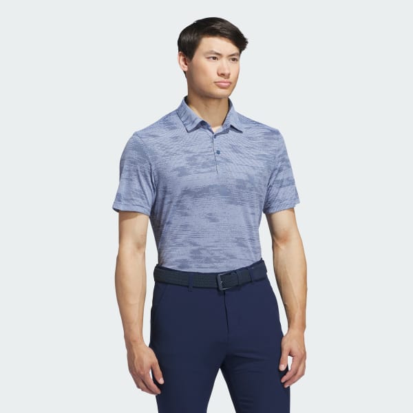 Blue Ultimate365 Textured Stripe Polo Shirt