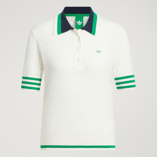 adidas - ナチュラルadidasアディダス ワンピース花柄S白ボタニカル緑リーフGOLF adidas Originals Knit Polo - White | Free Shipping with