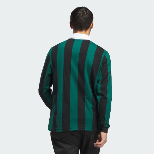 Green Go-To Long Sleeve Rugby Polo Shirt