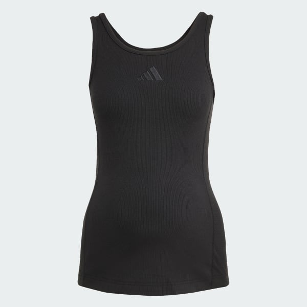 Μαύρο Rib Tank Top (Maternity)