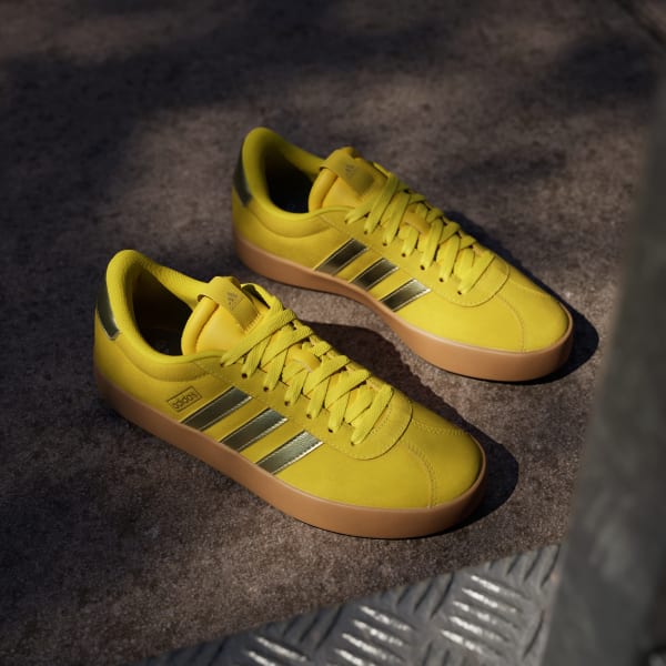 Adidas shoes yellow stripes on sale