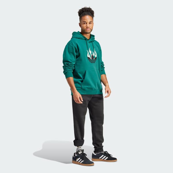 Green Flames Logo Hoodie