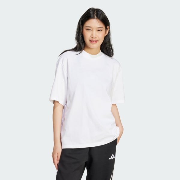 Bianco T-shirt Essentials Contemporary Logo Boyfriend