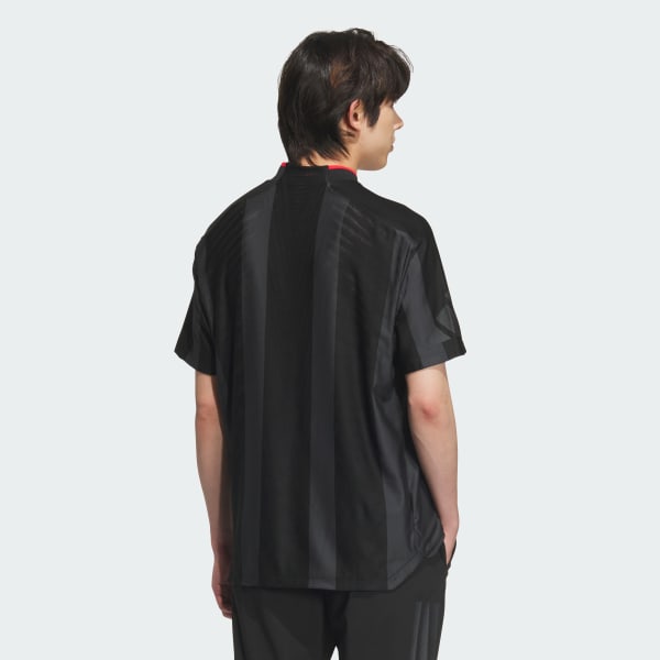 Black AEROREADY Adizero Bodymapping Jacquard Mock Neck Short Sleeve Shirt
