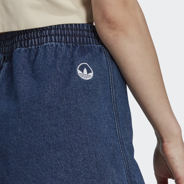 Blue Mid Waist Denim Shorts Z9188