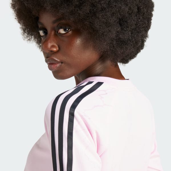 Adidas originals adicolor long shop sleeve football jersey pink