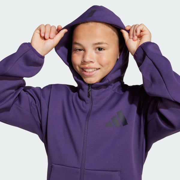 adidas Z.N.E. Full-Zip Hooded Track Jacket - Purple | Free