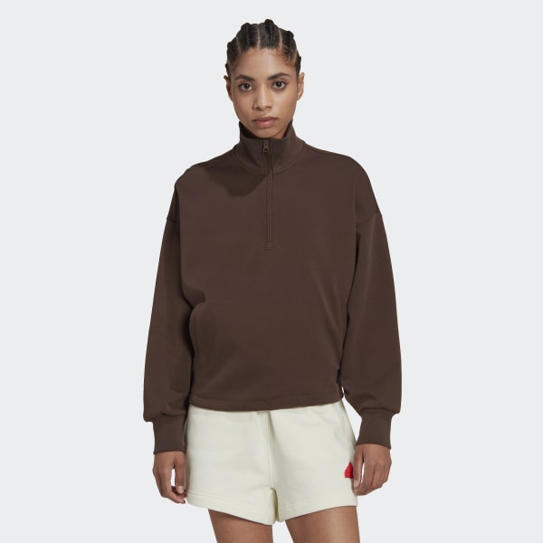 Marron Sudadera Future Icons Badge of Sport Quarter-Zip W6697
