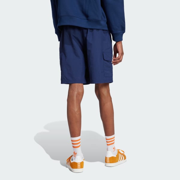 Azul Shorts Cargo Malha Trefoil Essentials