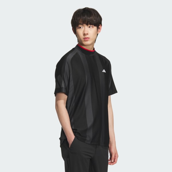 Black AEROREADY Adizero Bodymapping Jacquard Mock Neck Short Sleeve Shirt