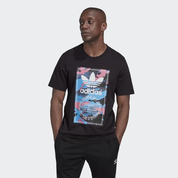 Adidas black camo t top shirt