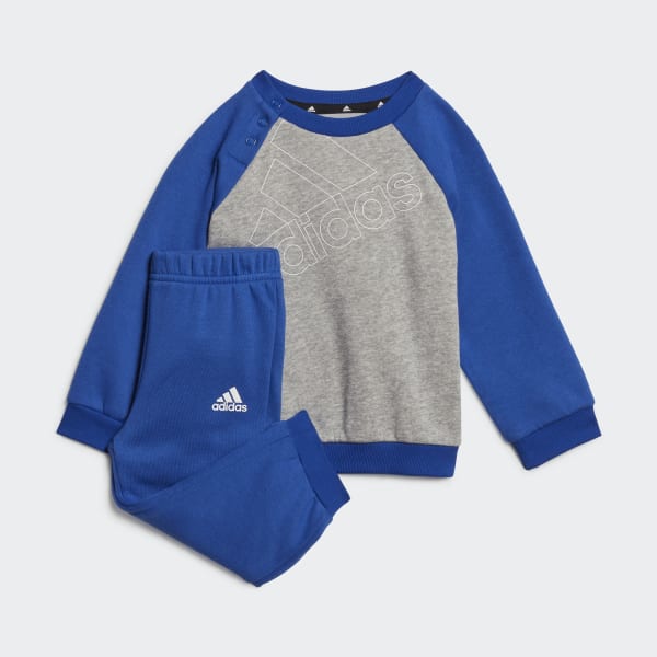 Grey adidas Essentials Logo Sweatshirt and Pants (Gender Neutral)