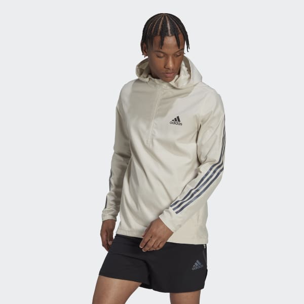 adidas Run Icons 3-Stripes Jacket - Beige | adidas Malaysia