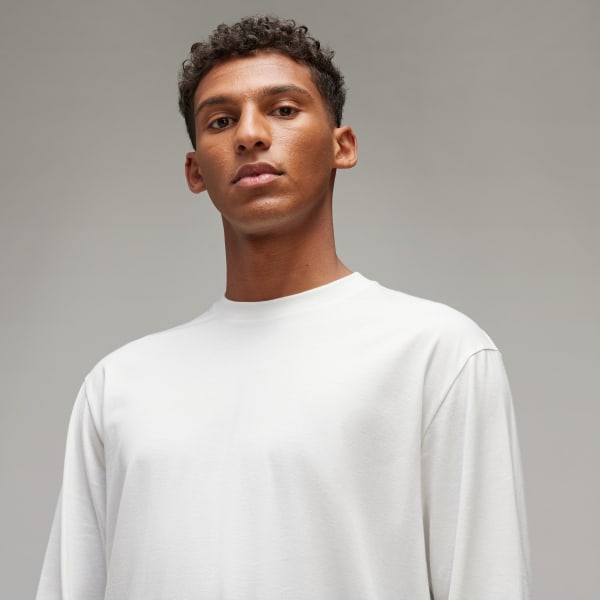 adidas Y-3 Graphic Long Sleeve Tee - White | Free Shipping