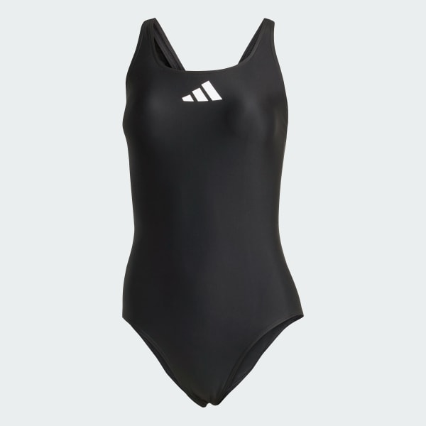 Svart 3 Bar Logo Swimsuit