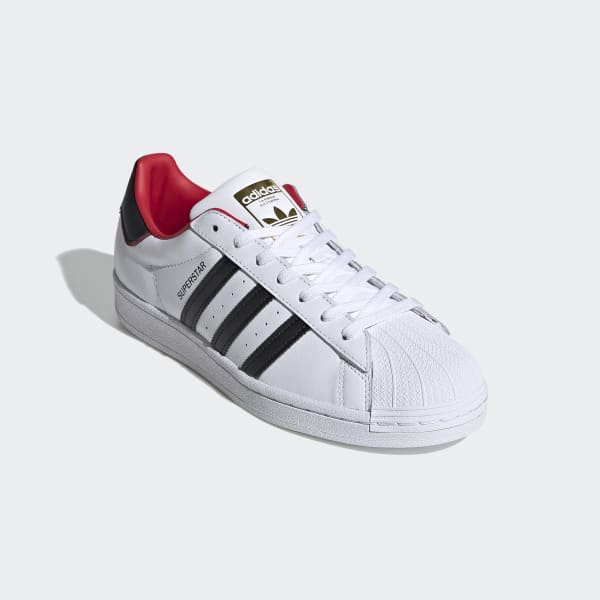 Men's Superstar Cloud White, Black and Scarlet Shoes | adidas US