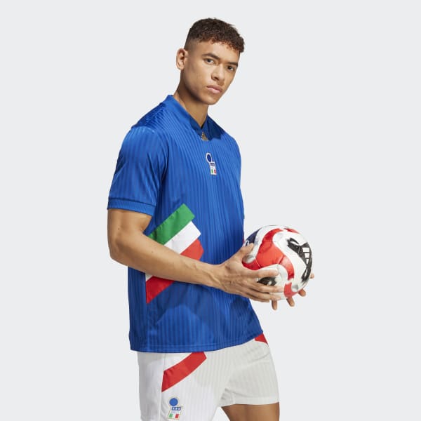 Men's Adidas Italy Icon Jersey - Blue - Small