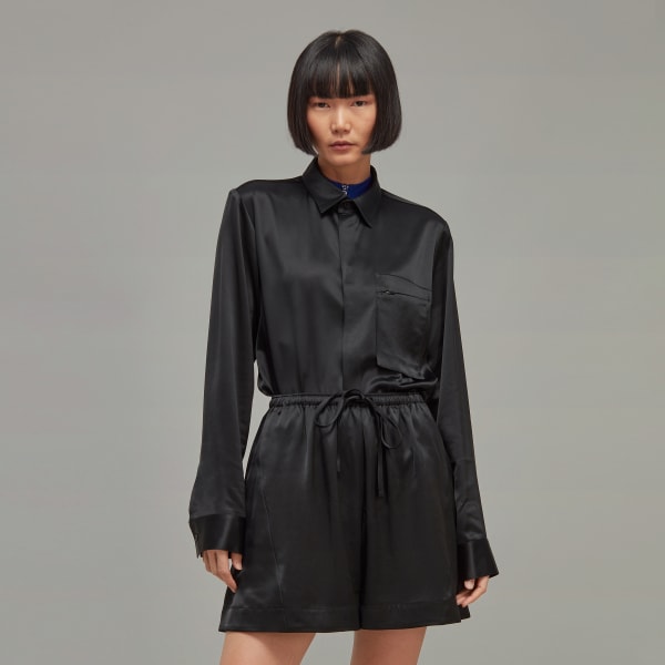 zwart Y-3 Tech Silk Overhemd