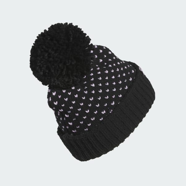 Black Knit Pom Beanie