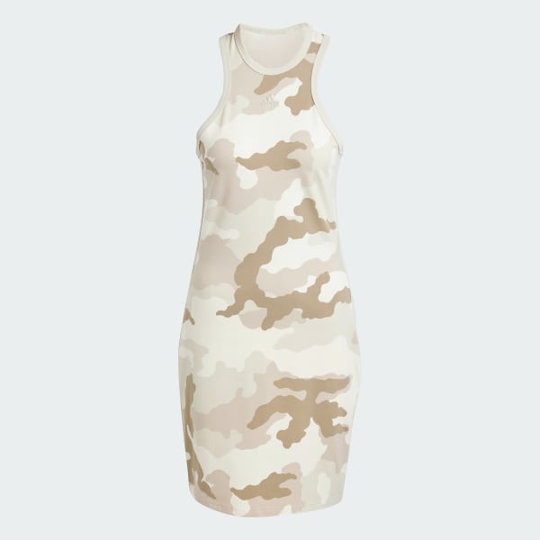 Beige Vestido Sin Mangas Essentials 3 Tiras Camo Racer Back